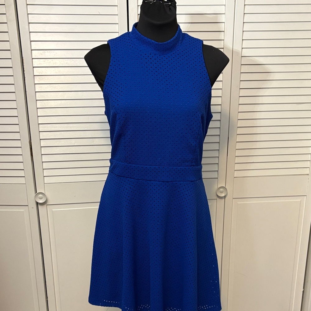 Emerald Sundae Royal Blue Sleeveless Mini Dress